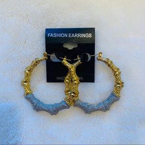 Gold and Blue Earrings